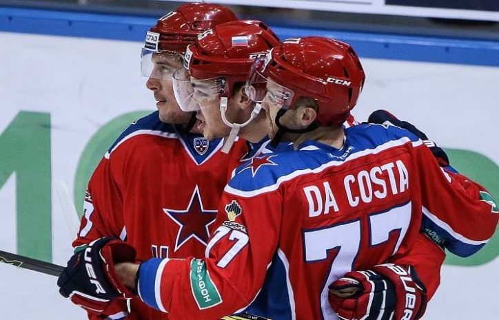 Шайба Стефана Да Косты принесла победу ЦСКА над «Витязем»