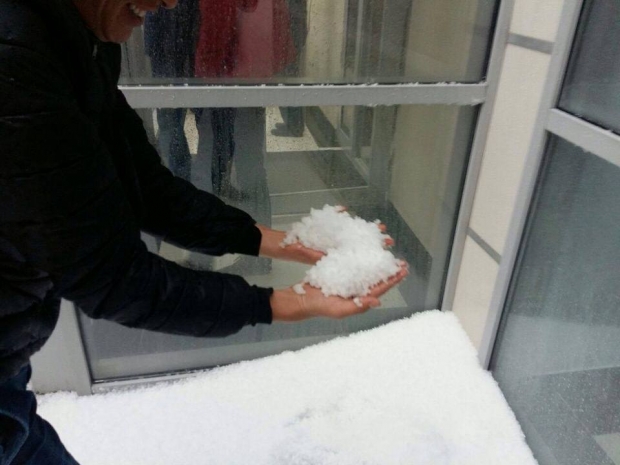 В Талгаре прошел град