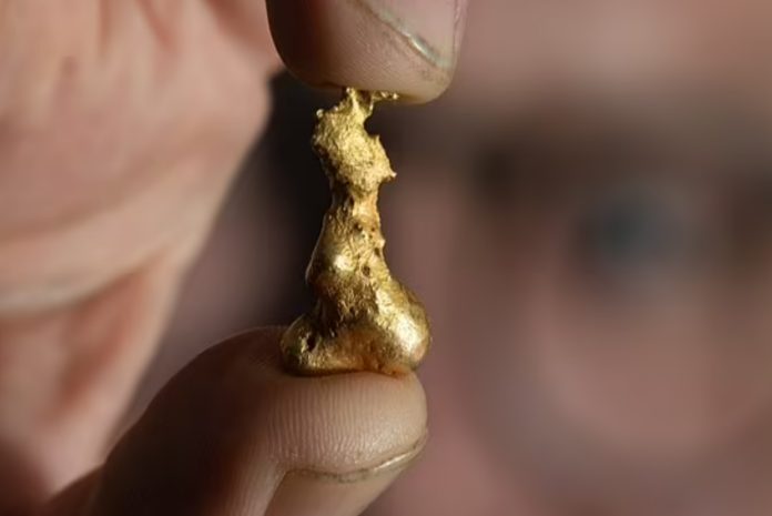 Золотой самородок в форме Великобритании нашел житель Англии